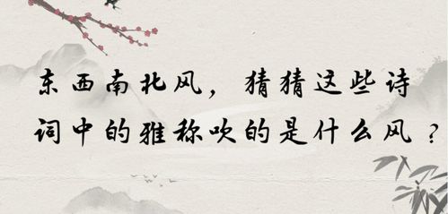 东西南北风,猜猜这些诗词中的雅称吹的是什么风